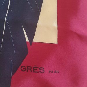 VTG GRES PARIS SIGED ART DECO / NOUVEAU SILK SCARF